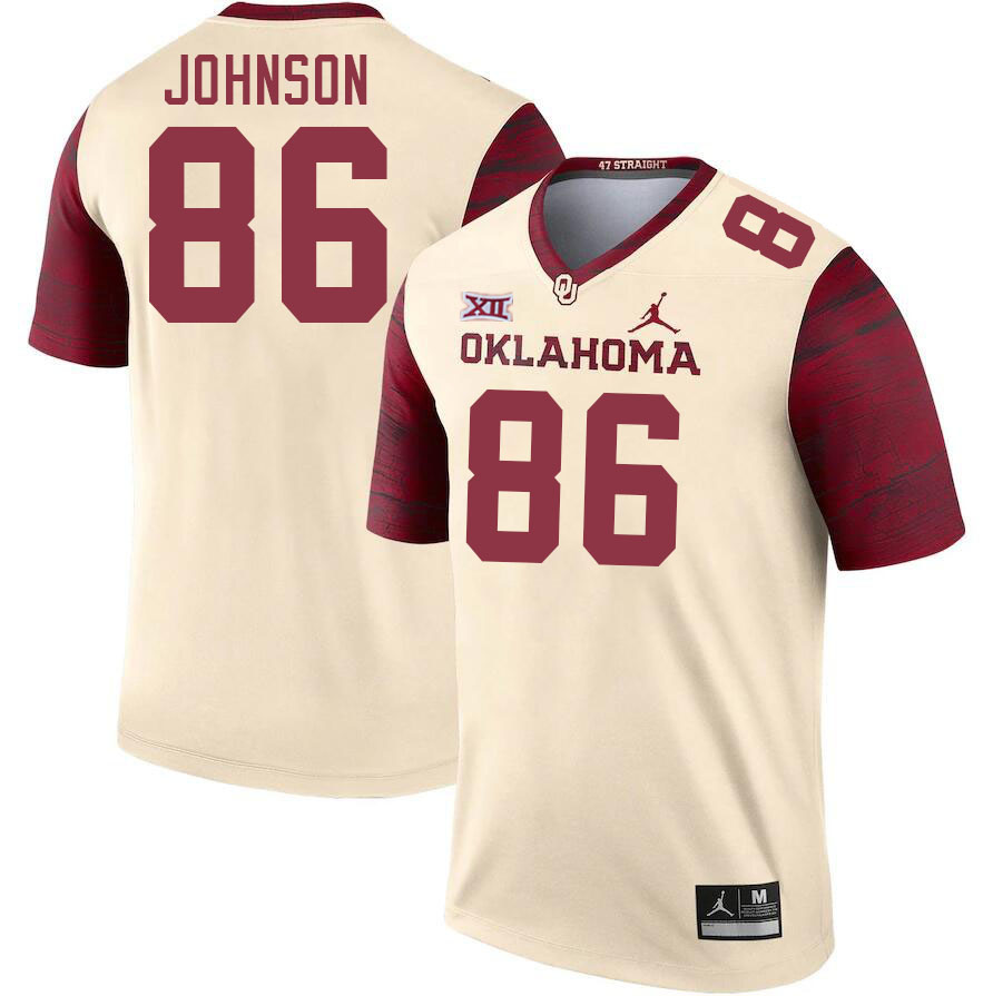 Men #86 Cody Johnson Oklahoma Sooners College Football Jerseys Stitched-Cream